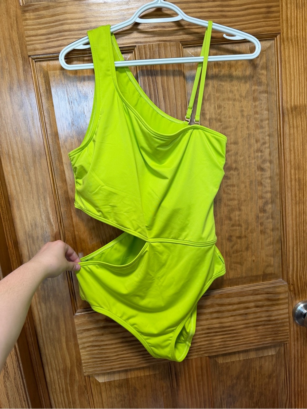 Michael Kors Lime Green Cutout One-Piece- Size 14